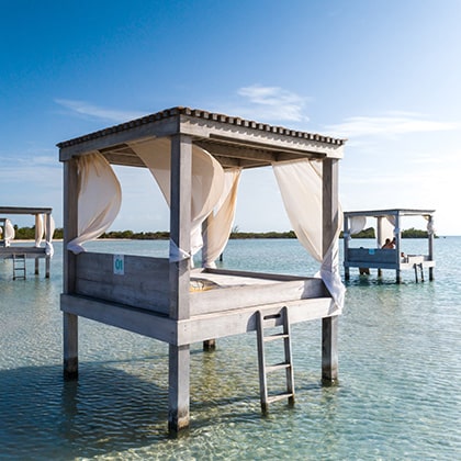 Overwater cabana at Mahogany Bay Resort & Beach Club