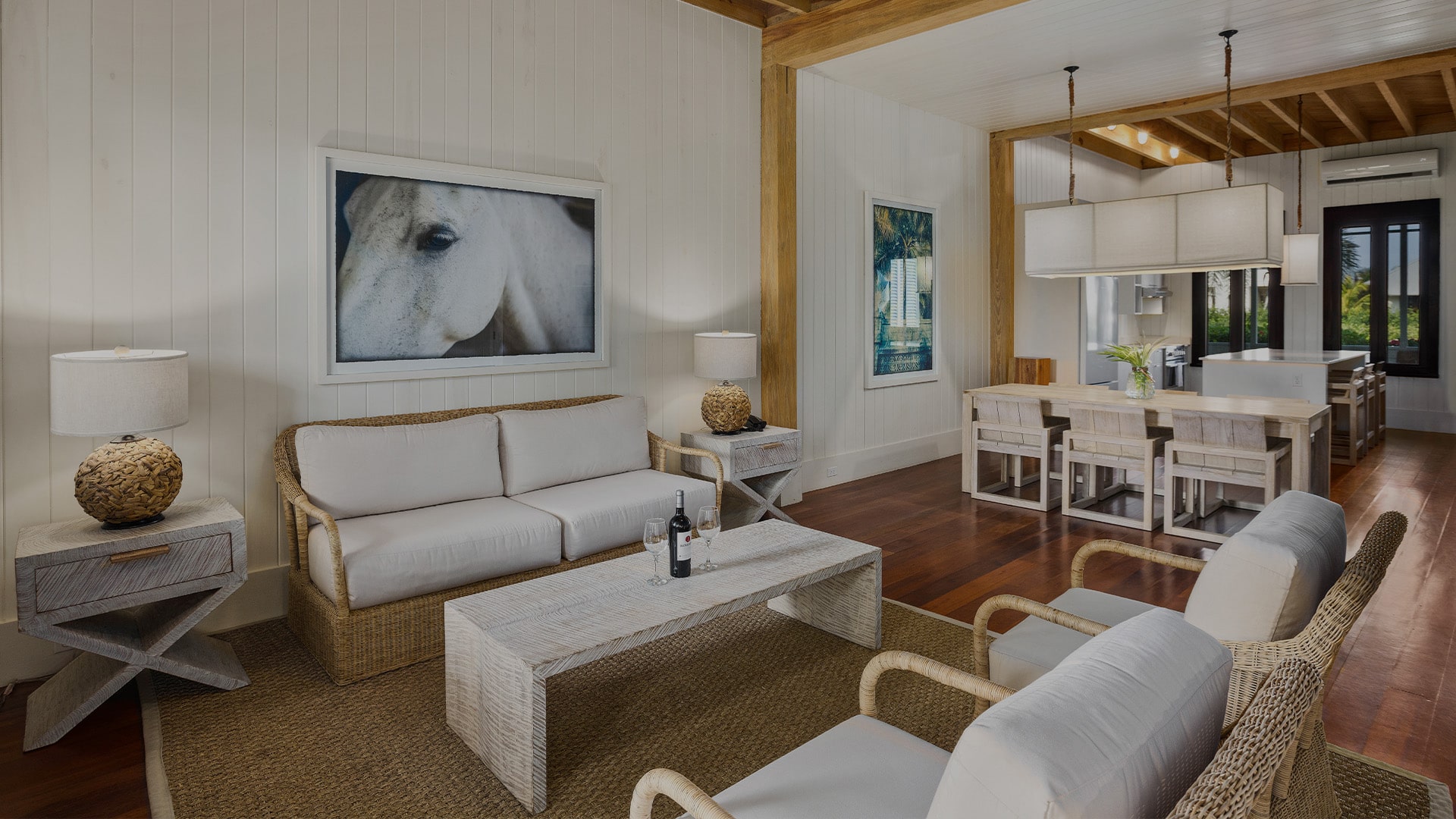 Sitting room area in the 2 bedroom townhome at Mahogany Bay Resort & Beach Club