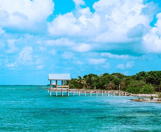 dock in Ambergris Caye, Belize